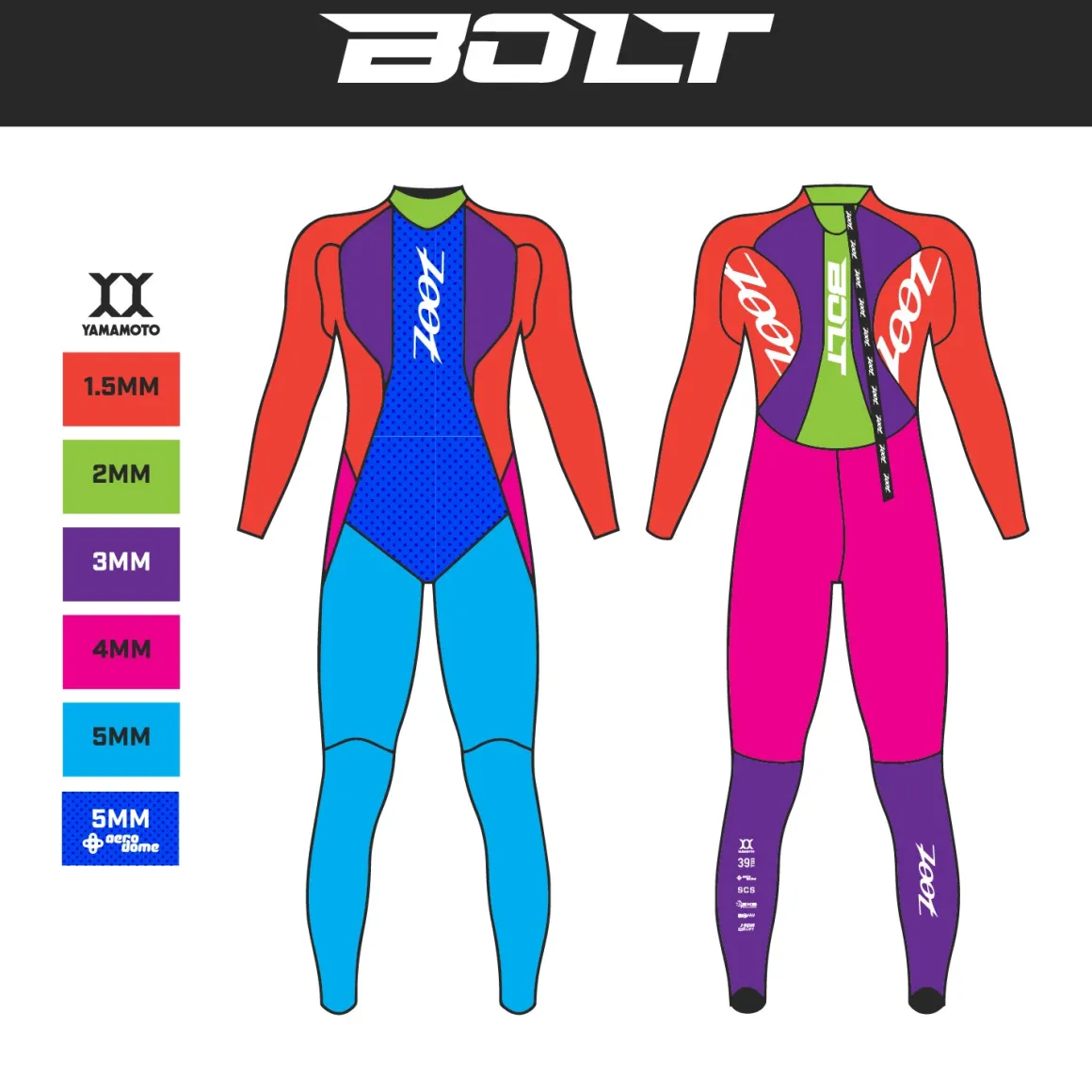 Men's Bolt 2.0 Wetsuit - Neon Green/Silver