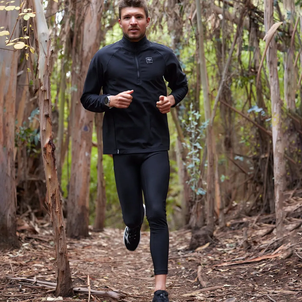 Men's Elite Run Thermo 1/2 Zip - Black