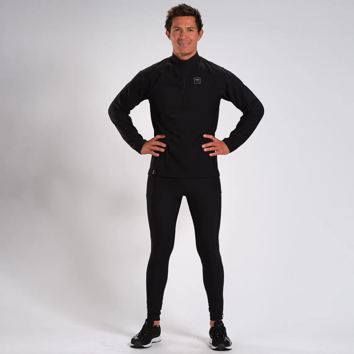Men's Elite Run Thermo 1/2 Zip - Black