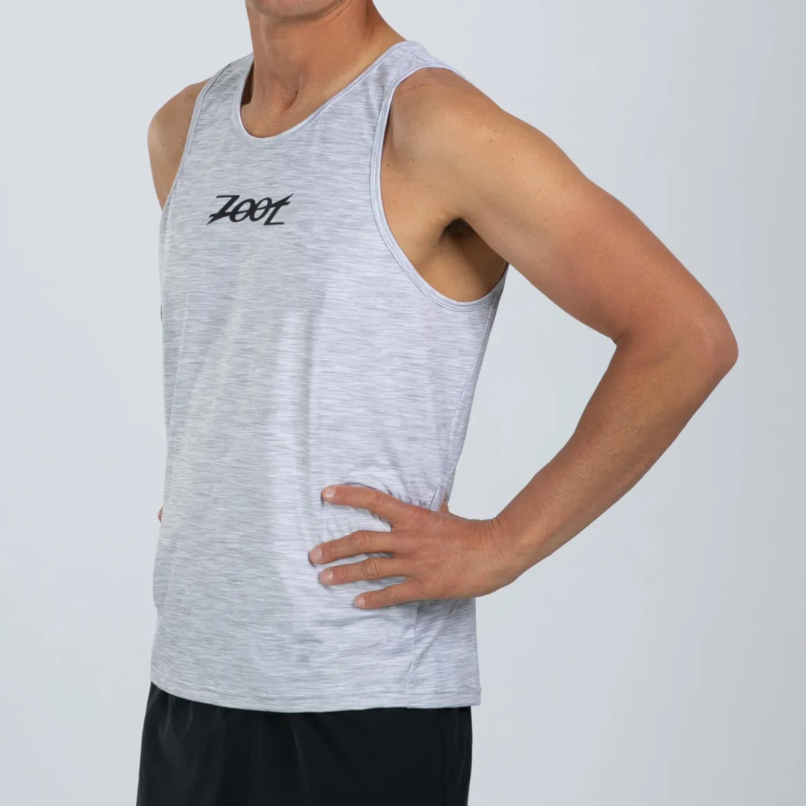 Men's Ltd Run Singlet - Heather Gray