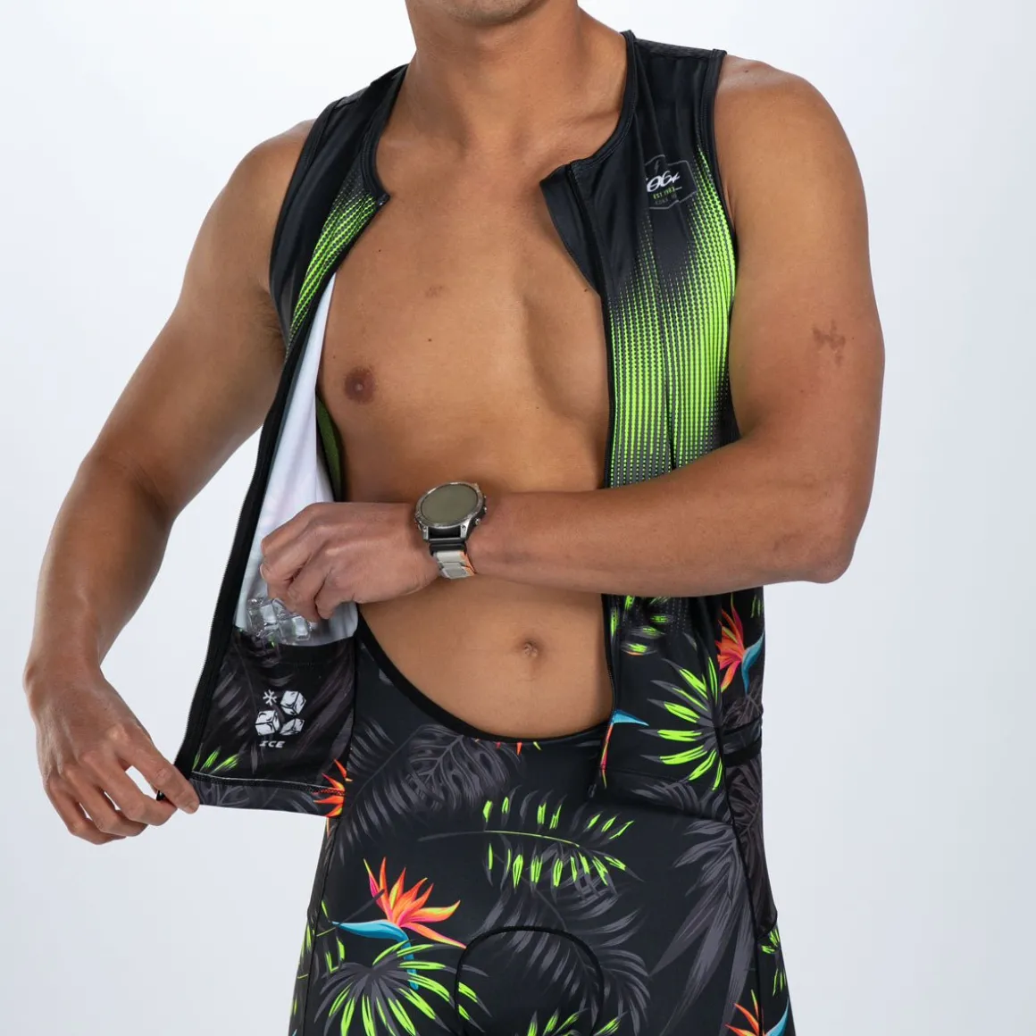 Men's Ltd Tri Aero Slvs Fz Racesuit - Tropical Magic