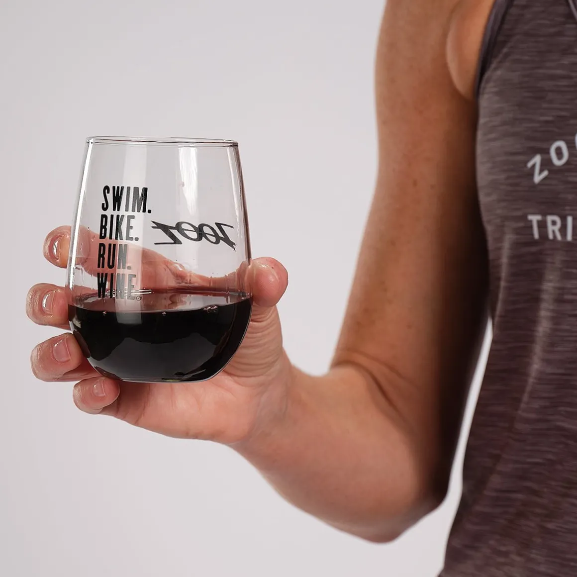Swim Bike Run Wine - Glass