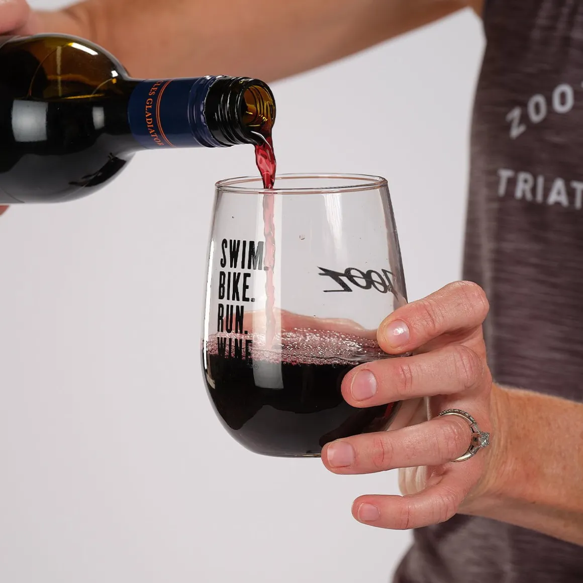 Swim Bike Run Wine - Glass