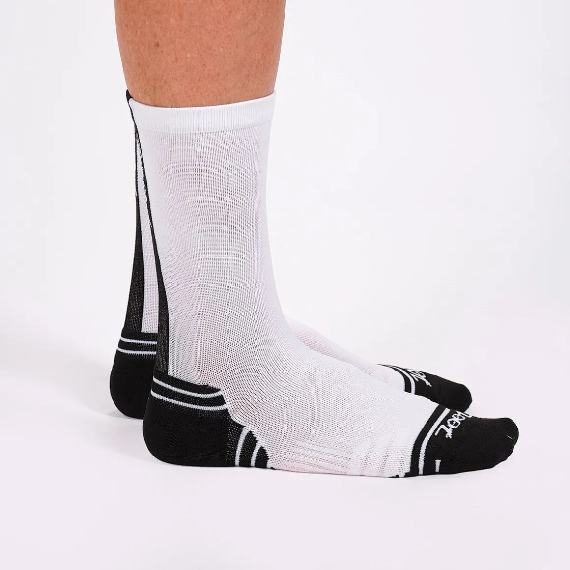 Unisex 6" Sock- White/Black