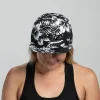 Unisex Flat Bill - Black and White Floral