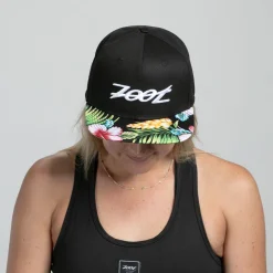 Unisex Flat Bill - Black/Black Floral Bill