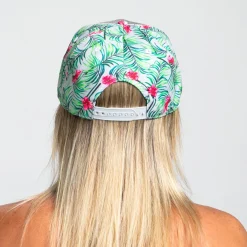 Unisex Flat Bill - Denim/Green Floral