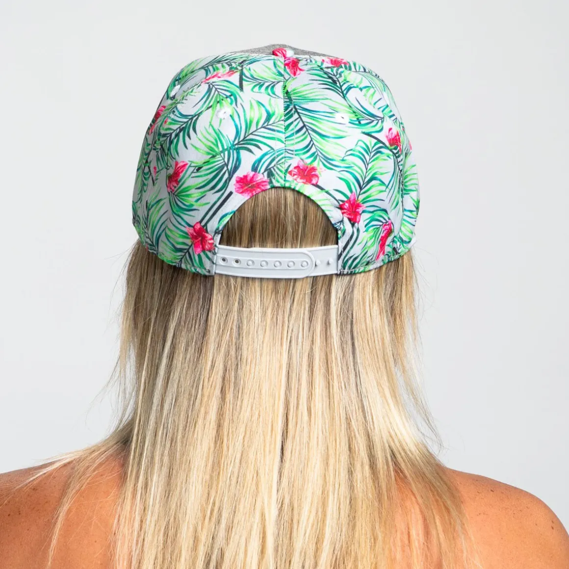 Unisex Flat Bill - Denim/Green Floral
