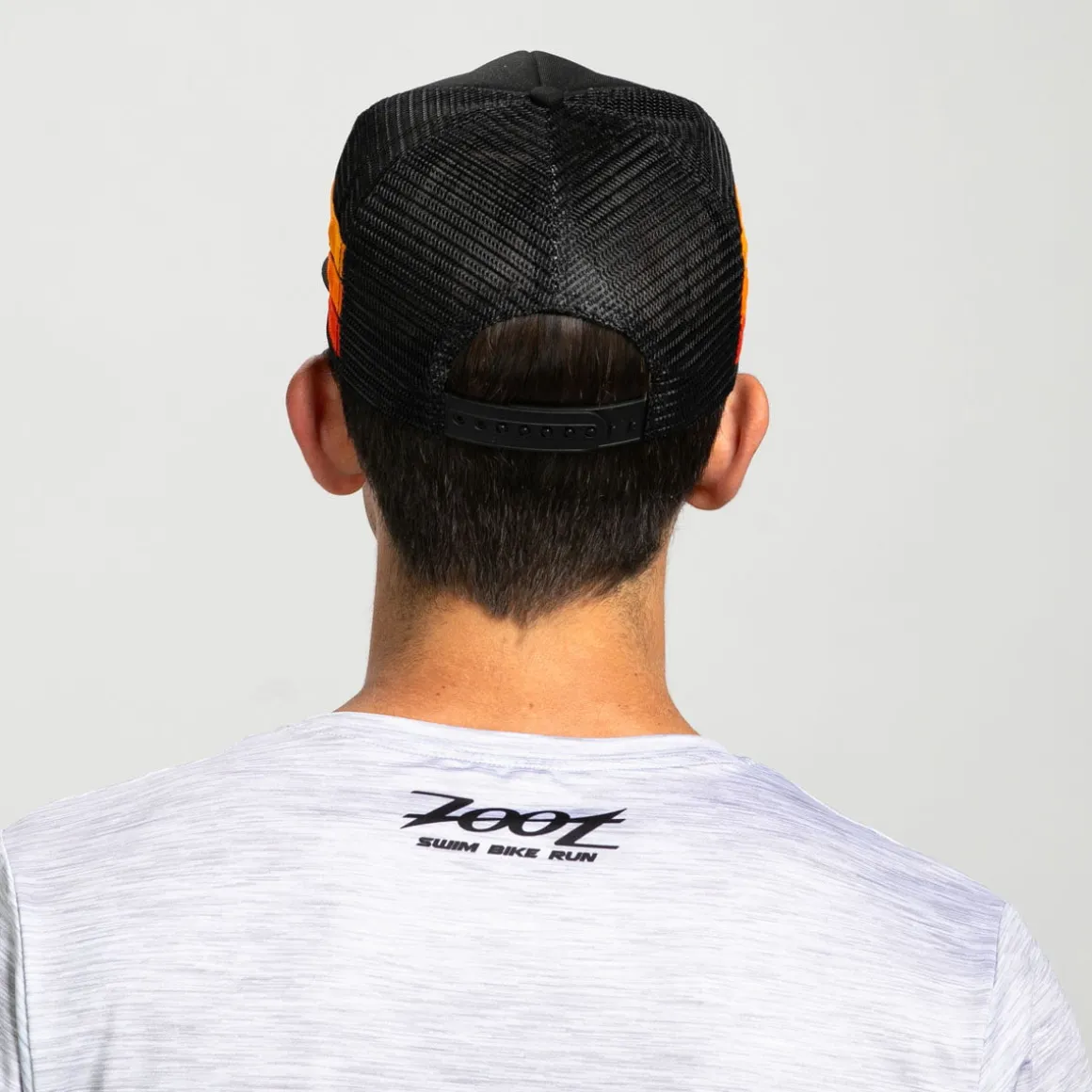 Unisex Flat Bill With Mesh - Black Stripes