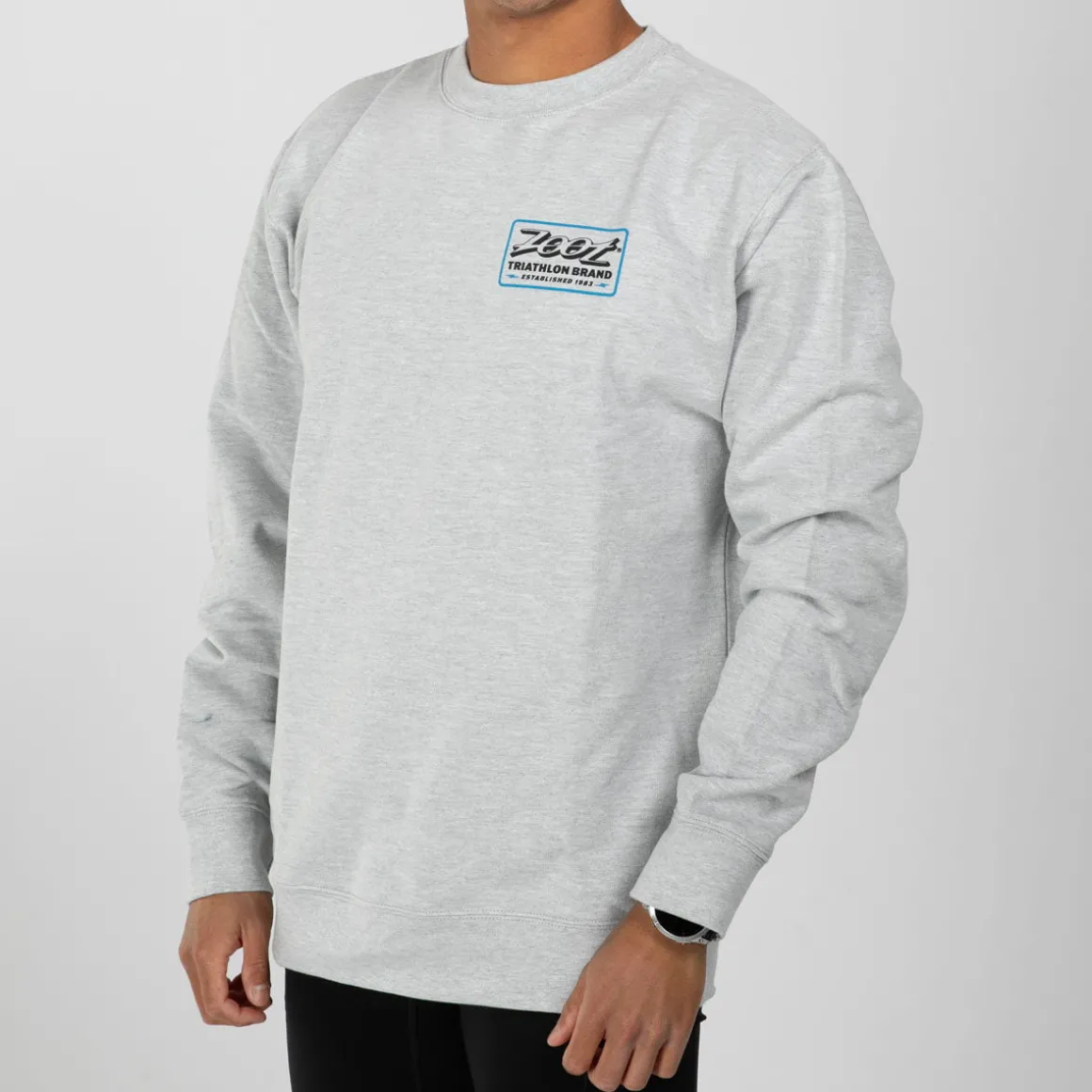 Unisex Shop Badge Crewneck - Grey Heather