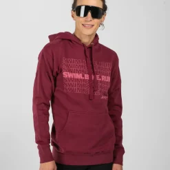 Unisex Swim Bike Run Hoodie - Maroon