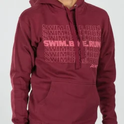 Unisex Swim Bike Run Hoodie - Maroon