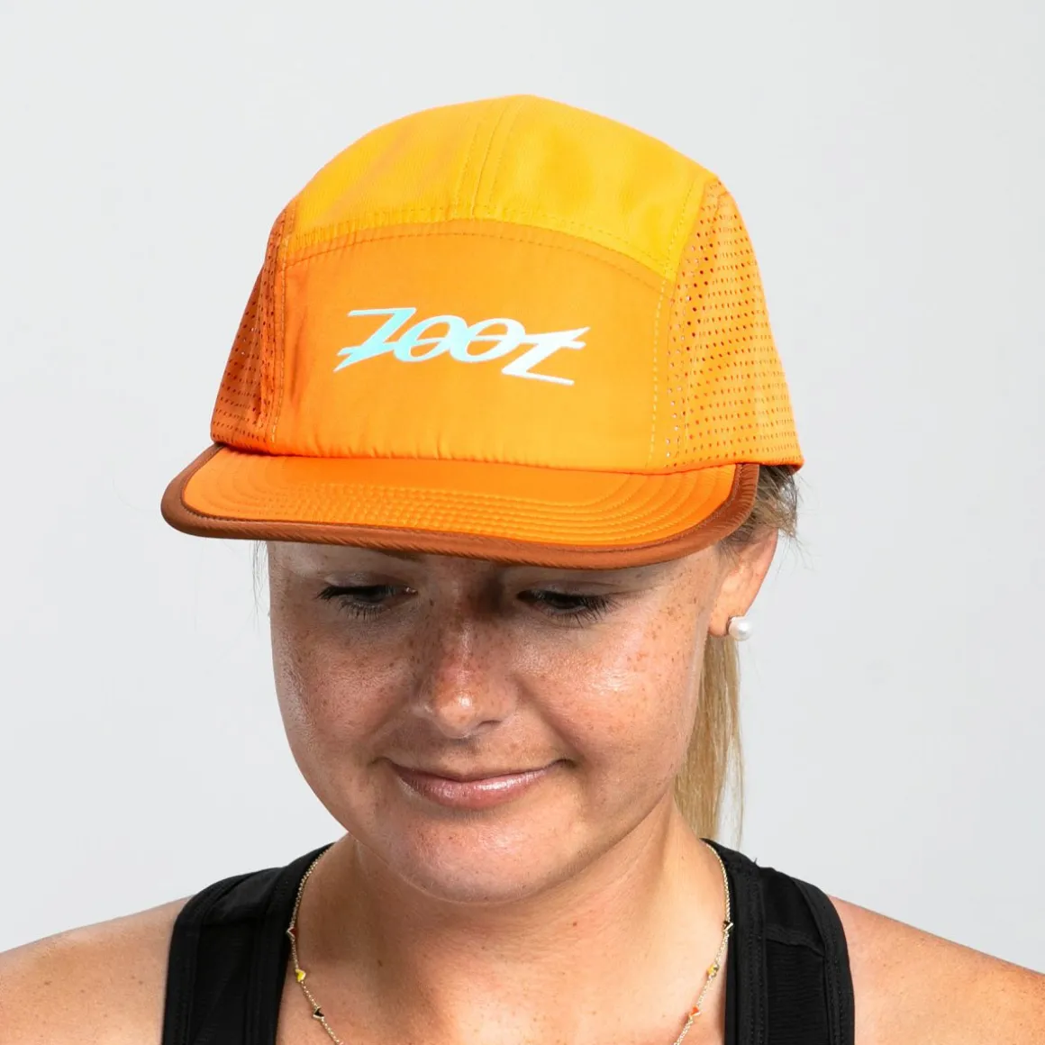 Unisex Tech 5-Panel Hat - Orange Aloha