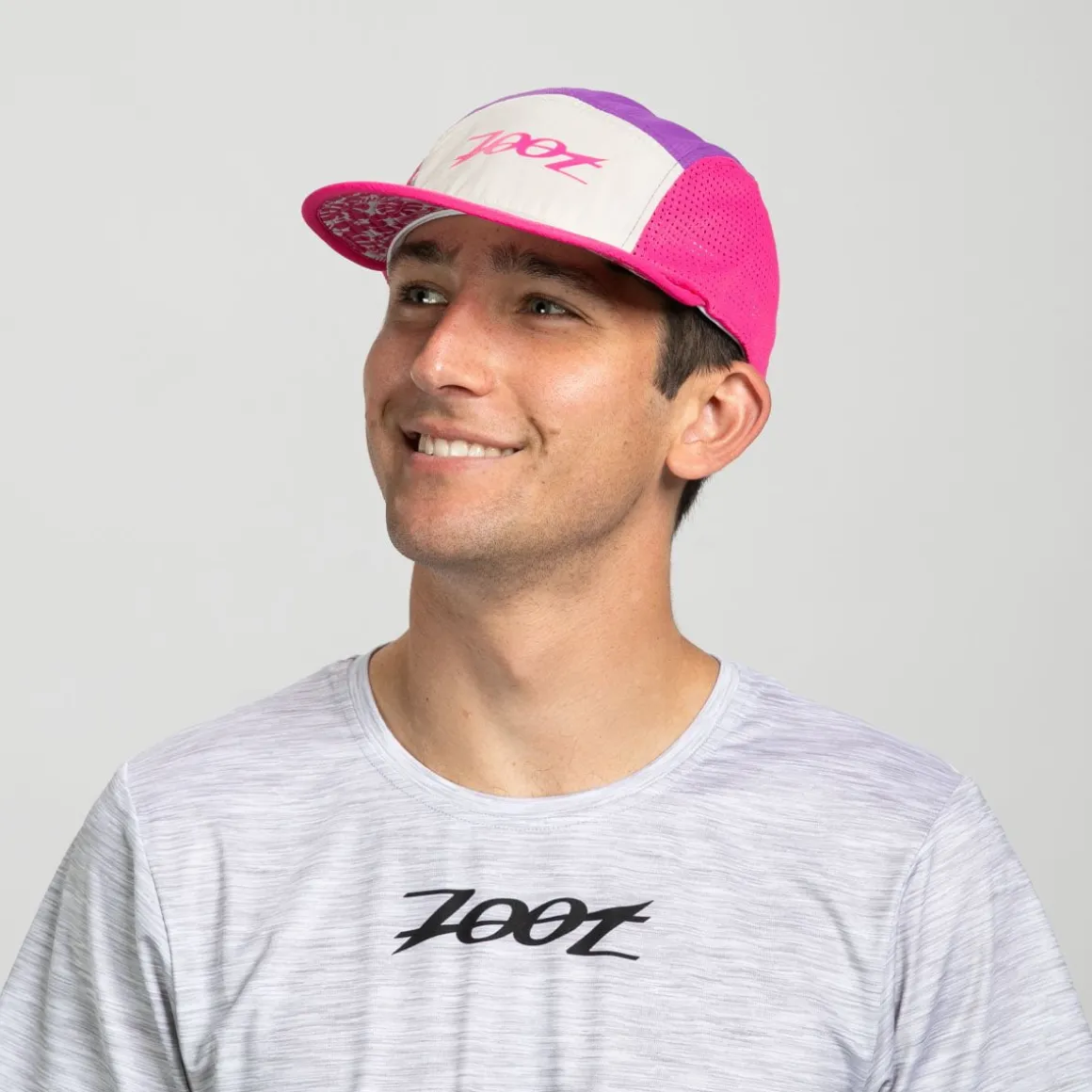 Unisex Tech 5-Panel Hat - Pink Aloha