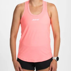 Women's Core Run Singlet - Neon Coral