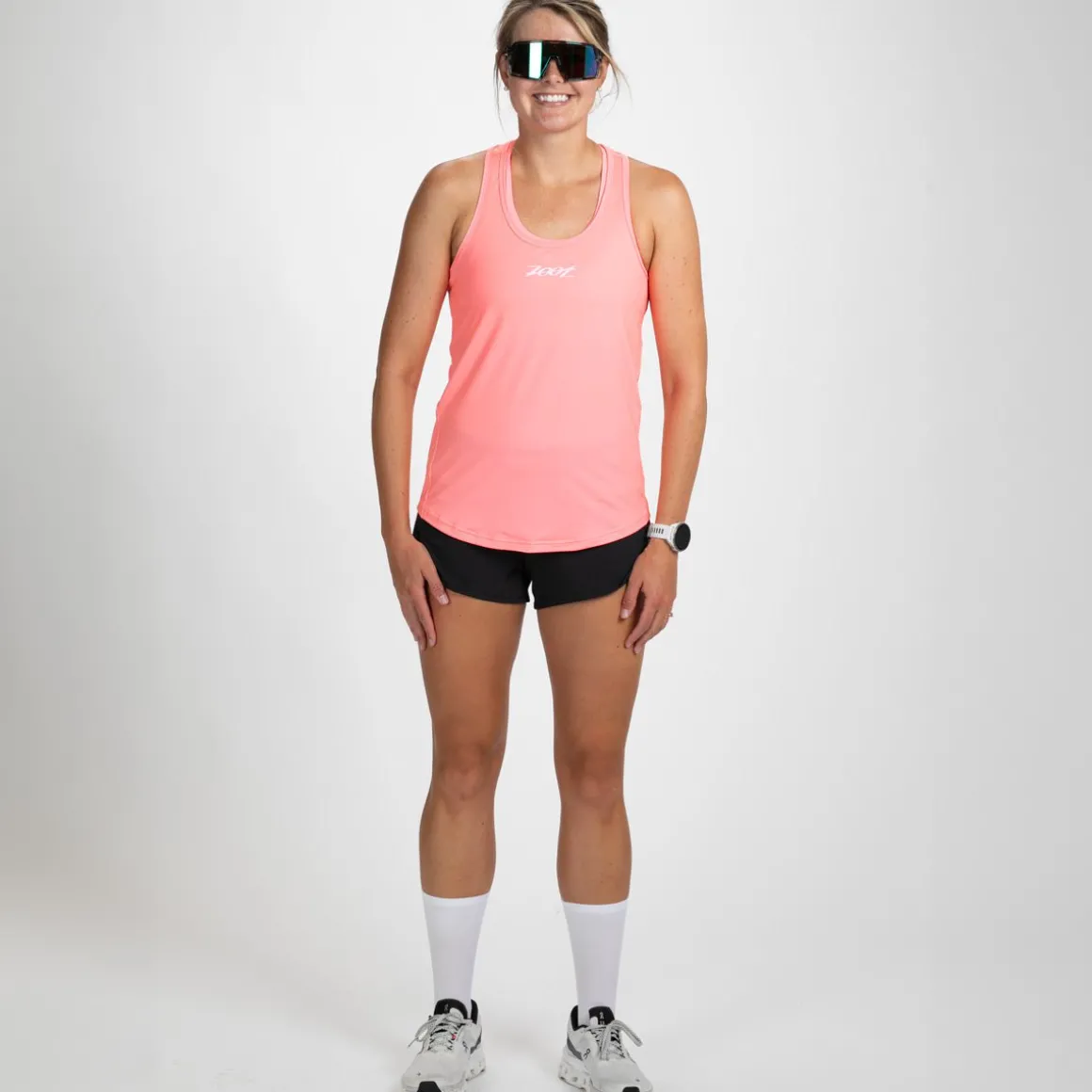 Women's Core Run Singlet - Neon Coral