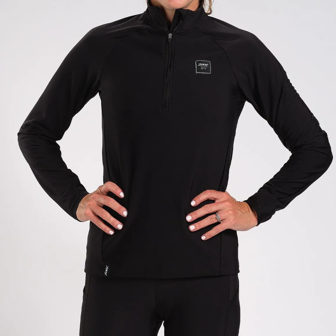Women's Elite Run Thermo 1/2 Zip - Black
