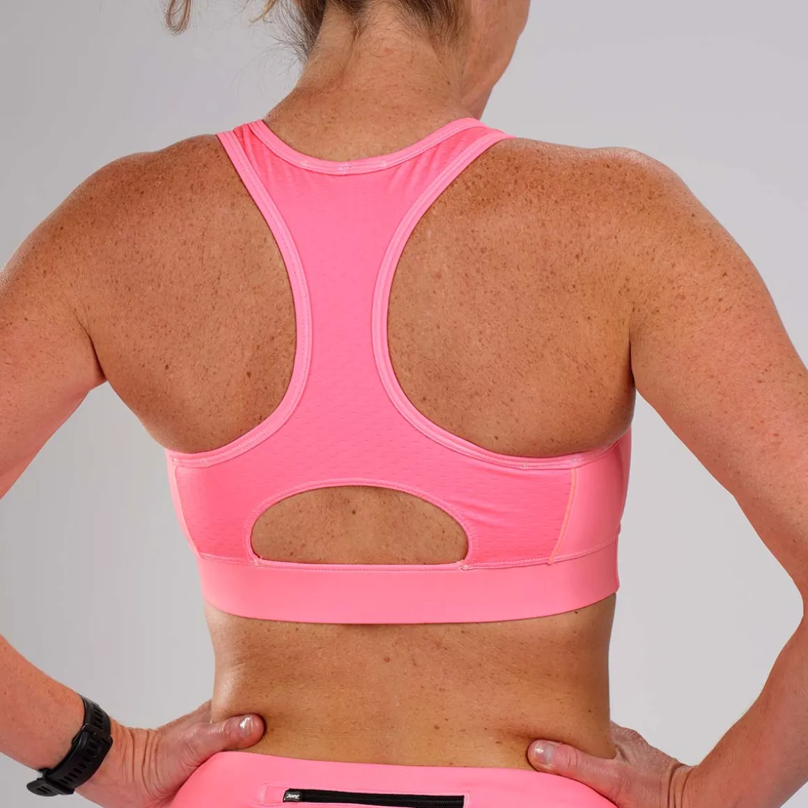 Women's LTD Run Bra - Neon Coral