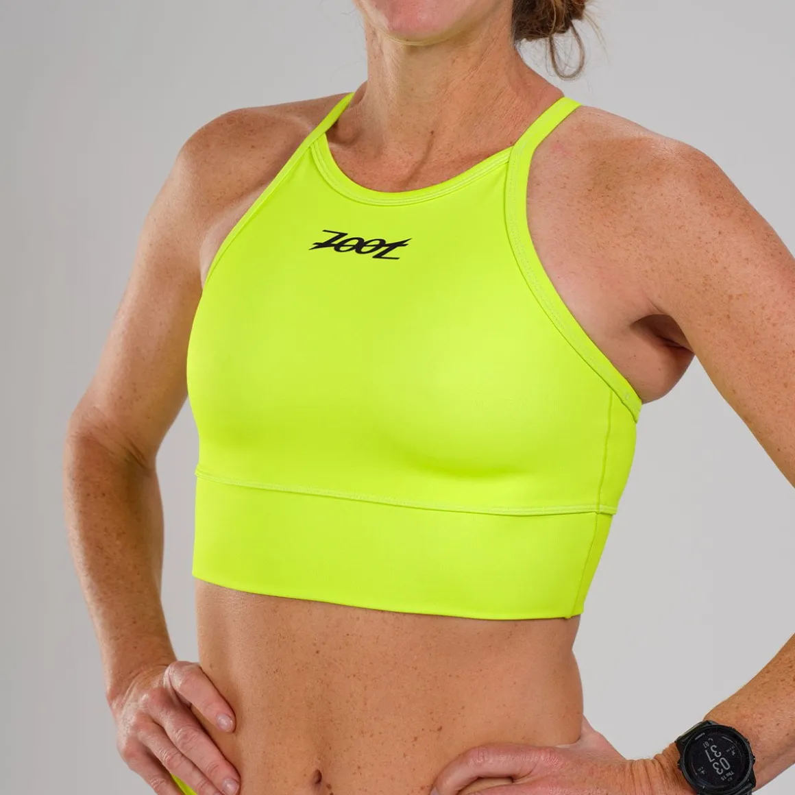 Women's LTD Run Crop - Neon Yellow