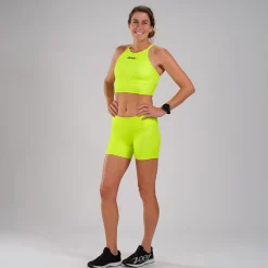 Women's LTD Run Crop - Neon Yellow