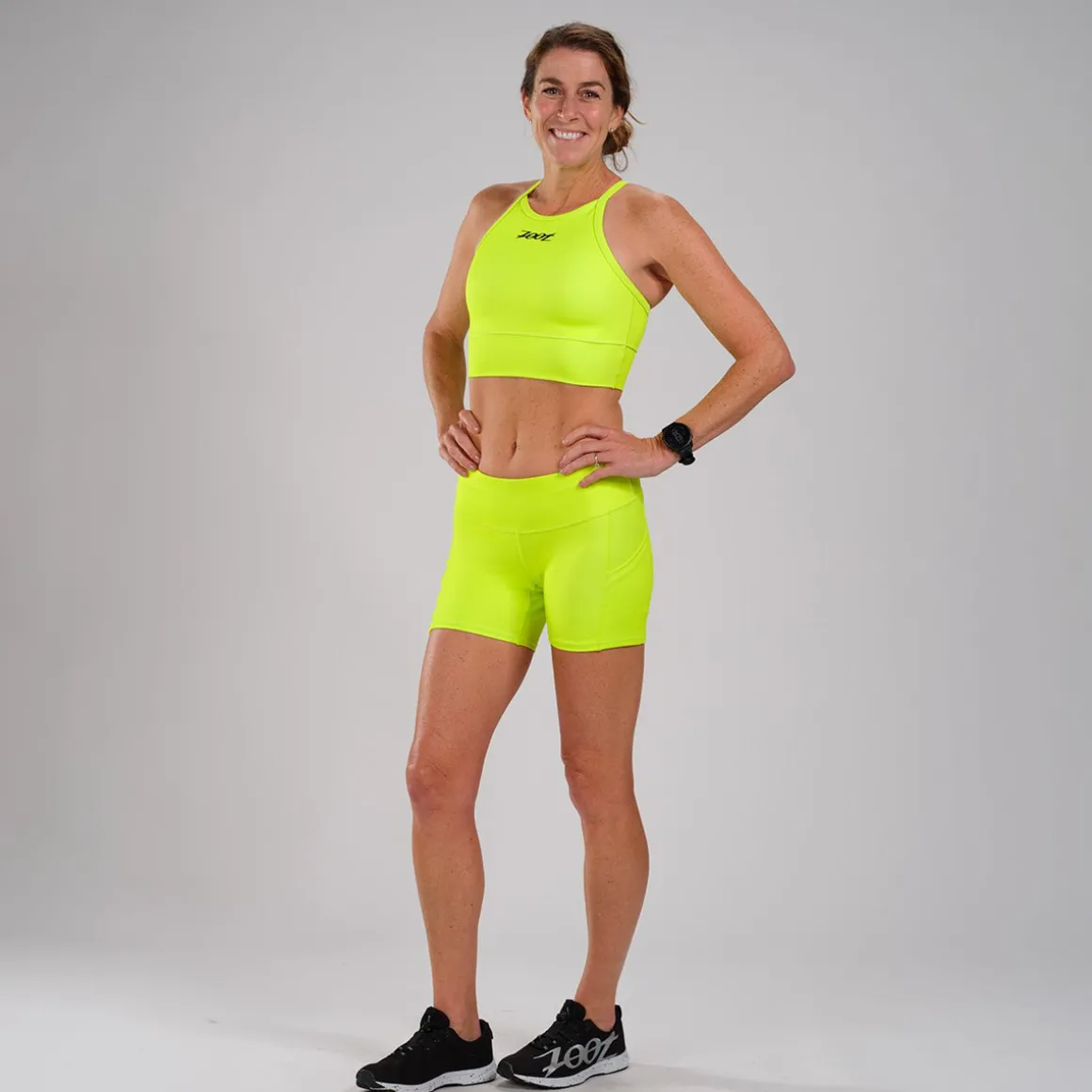 Women's LTD Run Crop - Neon Yellow