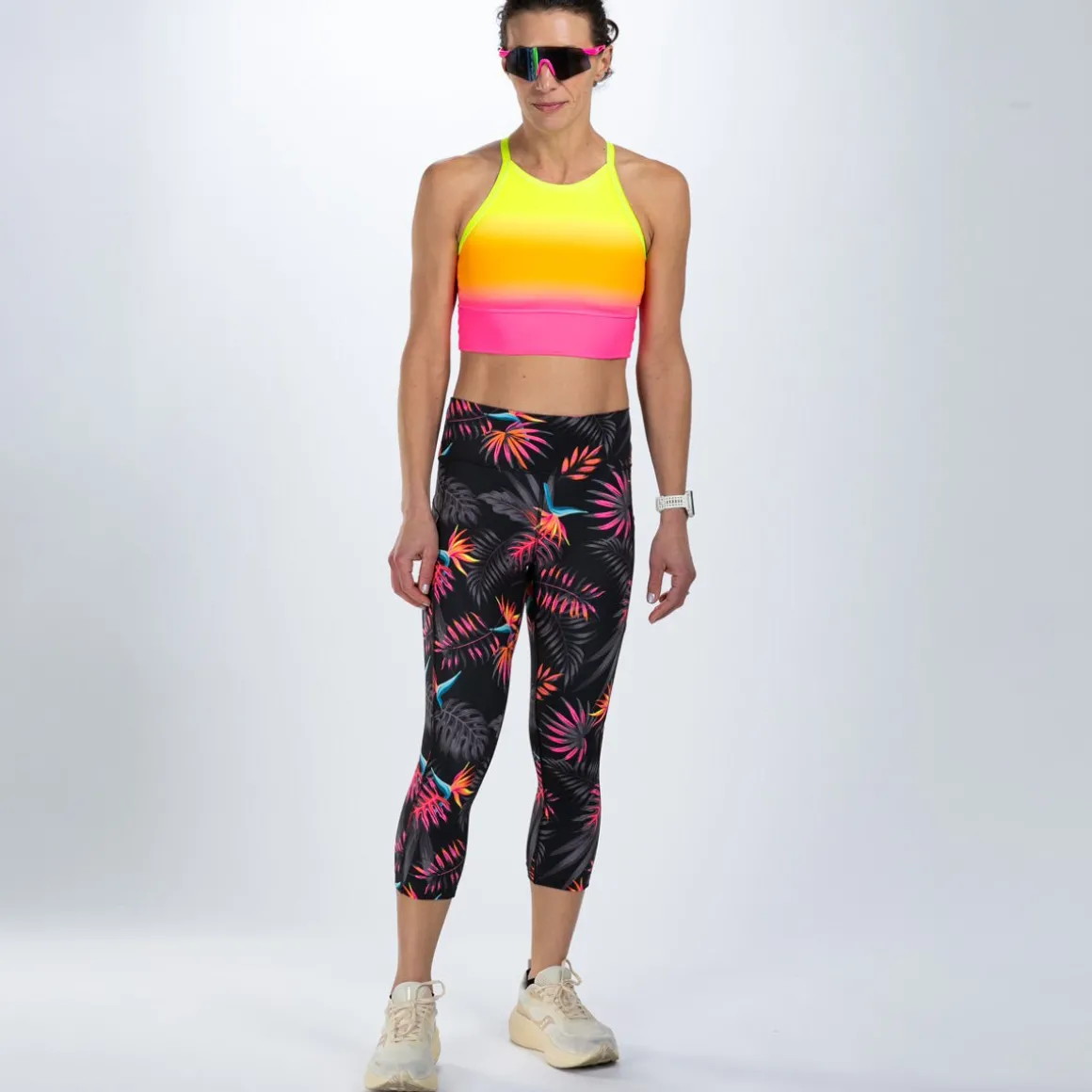 Women's Ltd Run High Rise Capri - Tropical Magic