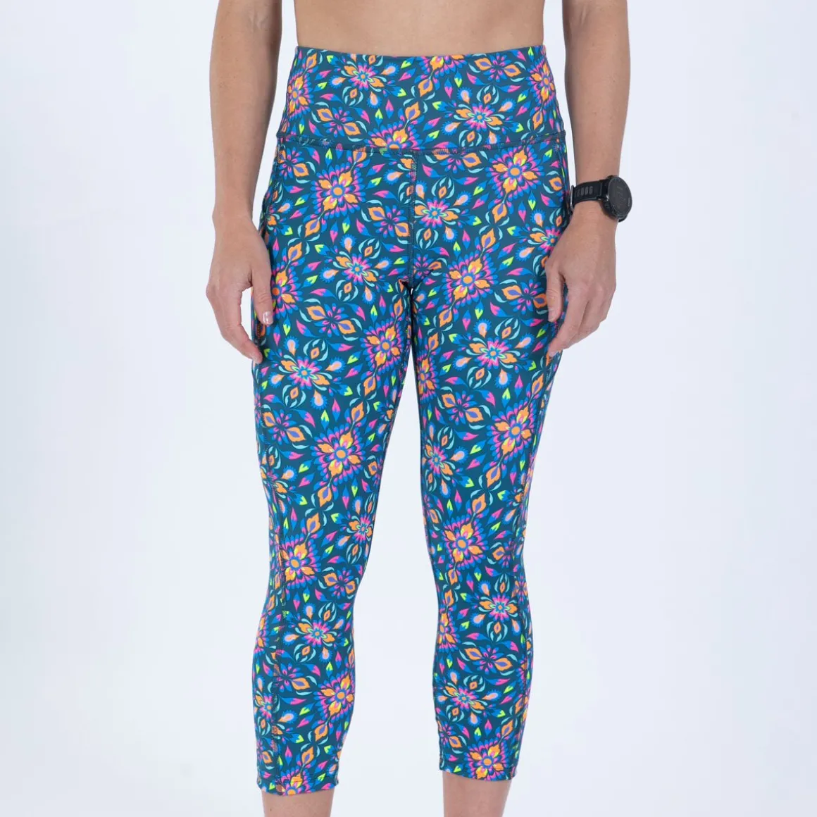 Women's Ltd Run High Rise Capri - Kaleidoscope