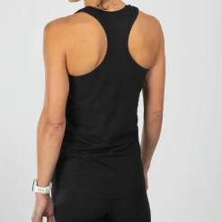 Women's Swim Bike Run Racerback Tank - Black