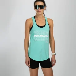 Women's Swim Bike Run Racerback Tank - Mint